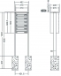 Preview: RENZ Briefkastenanlage freistehend, Basic B, Edelstahl V4A, Kastenformat 370x110x270mm, 6-teilig, zum Einbetonieren